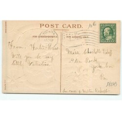n°18043 - Carte Gaufrée - Clapsaddle - To my Valentine - Deux enfants assis dans un coeur