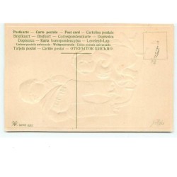 n°10746 - Carte Fantaisie Gaufrée - Style Flatscher - Enfants sur une Luge n°3