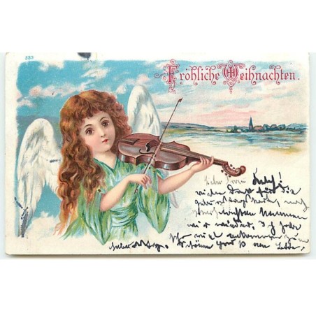 n°18131 - Fröhliche Weihnachten - Ange jouant du violon