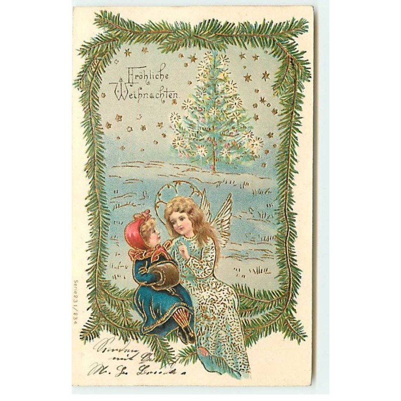 n°18132 - Fröhliche Weihnachten - Ange discutant avec une fillette