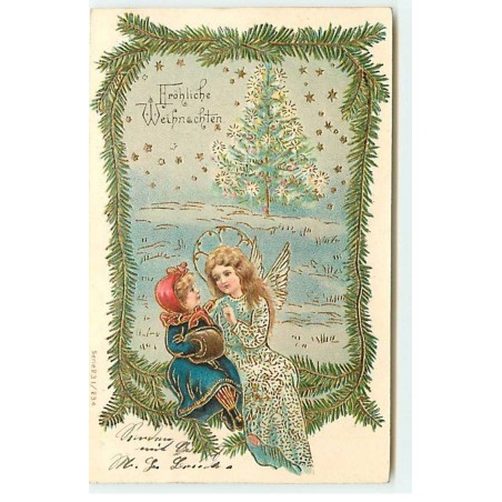 n°18132 - Fröhliche Weihnachten - Ange discutant avec une fillette