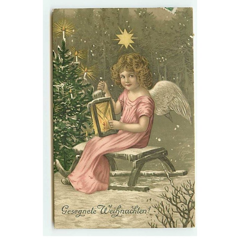 n°18136 - Gesegnete Weihnachten - Ange tenant une lanterne