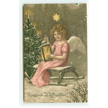 n°18136 - Gesegnete Weihnachten - Ange tenant une lanterne