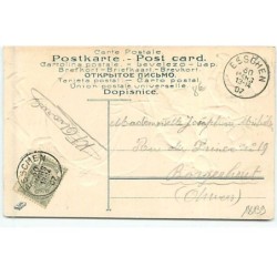 n°18139 - Carte Gaufrée - Joyeuses Pâques - Enfants déplaçant un gros oeuf