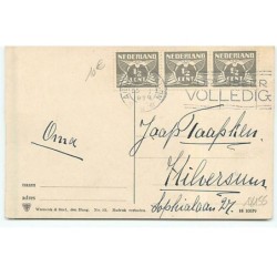 n°18155 - Lettre M - B.v.d. Veer - Fillette tenant une poupée regardant par la fenêtre