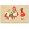 n°18157 - Meissner - Style Ebner - Fillettes faisant la cuisine - chat
