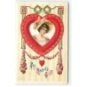 n°18177 - Carte Gaufrée - Clapsaddle - My Heart's Giff - Jeune femme dans un coeur