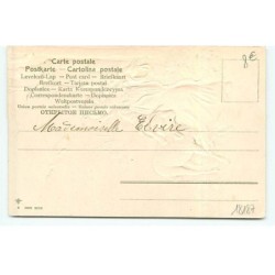 n°18187 - Carte Gaufrée - Fillette près d'un mouton