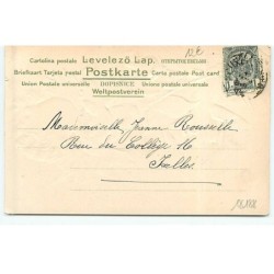 n°18188 - Carte Gaufrée - Bonne Année - Portrait d'une fillette dans un oeillet - surréalisme