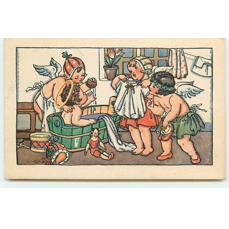 n°18217 - M. Fischerova-Kvéchova - Anges donnant le bain à un bébé