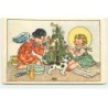 n°18218 - M. Fischerova-Kvéchova - Ange et Fillette décorant un sapin