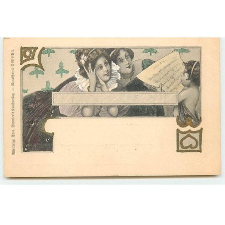 n°18221 - Theo Stroefer's - Deux jeunes femmes écoutant un ange chanté