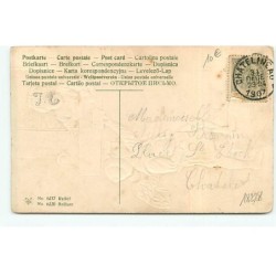 n°18228 - Carte Gaufrée - Bonne et Heureuse Année - Garçon donnant une lettre à une jeune fille
