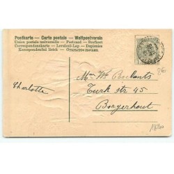 n°18240 - Carte Gaufrée - Joyeuses Pâques - Deux enfants, la fillette portant des oeufs et le garçon portant des lièvres
