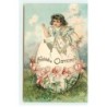 n°18246 - Carte Gaufrée - Fröhliche Ostern - Fillette sortant d'un oeuf