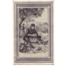 n°18255 - Carte Brodée Tissée Soie - Scott Georges - Militaire écrivant en s'appuyant sur son tambour