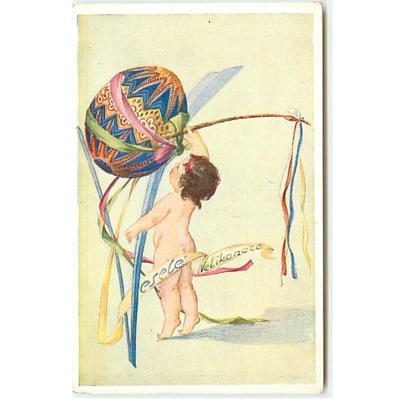 n°18289 - Veselé Velikonoce - Ange décorant un oeuf
