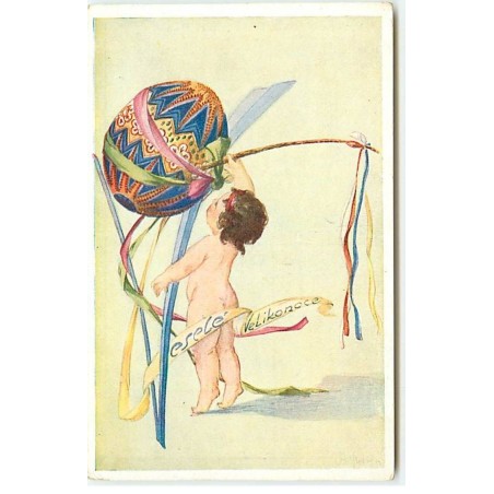 n°18289 - Veselé Velikonoce - Ange décorant un oeuf