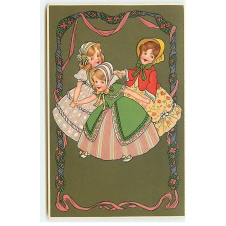 n°18293 - Meissner - Trois fillettes se tenant par les mains