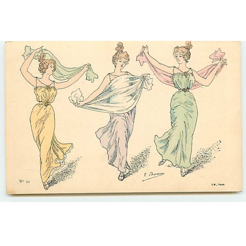 n°18303 - F. Chamouin - Jeunes femmes dansant avec des voiles - n°44