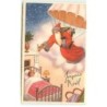 n°10785 - Carte Fantaisie - Joyeux Noël - Père Noël en parachute