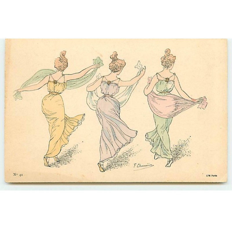 n°18304 - F. Chamouin - Jeunes femmes dansant avec des voiles - n°41