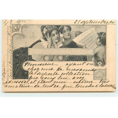 n°18310 - edit. Theo Stroefer's - Jeunes femmes écoutant un ange chanté