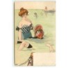 n°18315 - Jeunes femmes dans la mer - Baigneuse