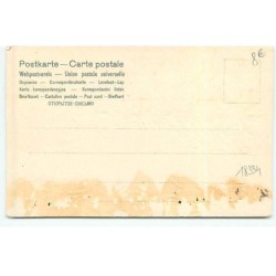 n°18334 - Carte Gaufrée - Tête d'ange au-dessus d'un sapin