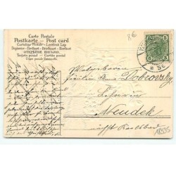 n°18335 - Carte Gaufrée - Fröhliche Weihnachten - Fillette près d'un panier rempli de fleurs