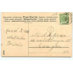 n°18336 - Carte Gaufrée - Joyeux Noël - Père Noël regardant par une fenêtre