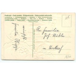 n°18341 - Carte Gaufrée - Fröhliche Weihnachten - Enfants près d'une table, regardant des pommes