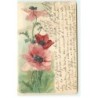 n°18369 - Carte Gaufrée - C. Klein - Coquelicots