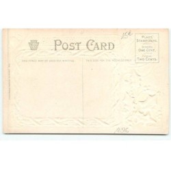 n°18376 - Carte Gaufrée - A Merry Christmas - Père Noël sur son traîneau