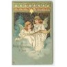 n°18379 - Carte Gaufrée - A Happy Christmas to you - Anges lisant