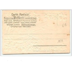 n°1839 - Carte Gaufrée - Prosit Neujahr - Femme levant sa flute de champagne
