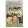 n°18397 - Carte Gaufrée - My Valentine think of me - Jeunes femmes