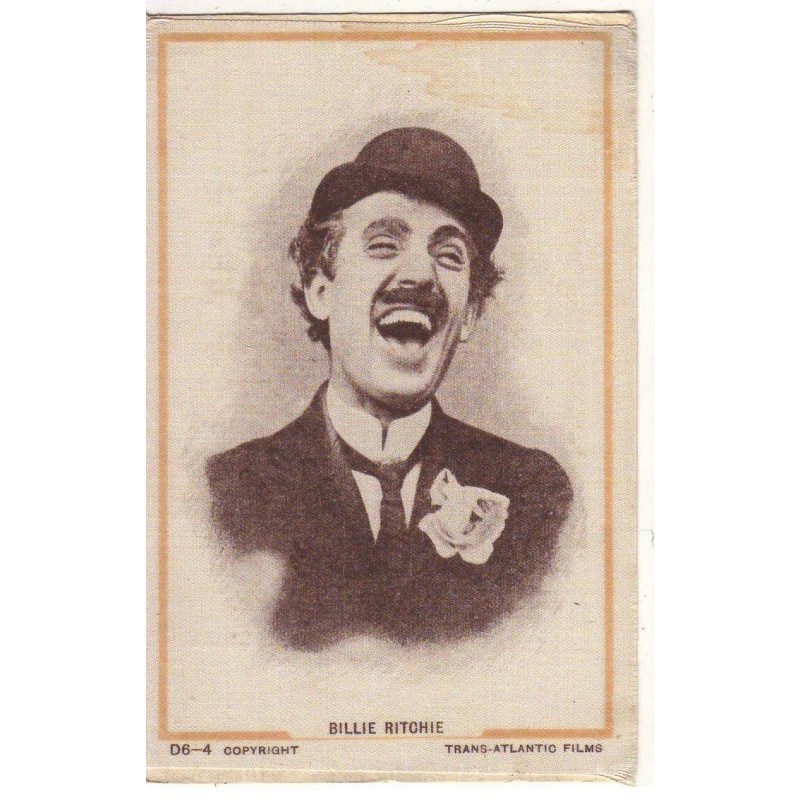 n°18401 - Carte Tissée Soie - Billie Ritchie - D6-4 - Trans-Atlantic Films
