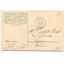 n°18445 - Carte Gaufrée - Souvenir - Nain coupant une rose ayant un portrait de bébé au coeur - Surréalisme