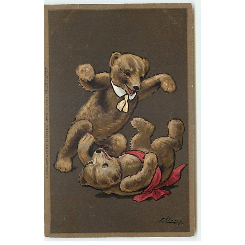 n°18458 - Ellam - Deux ours en peluche jouant - Teddy Bear