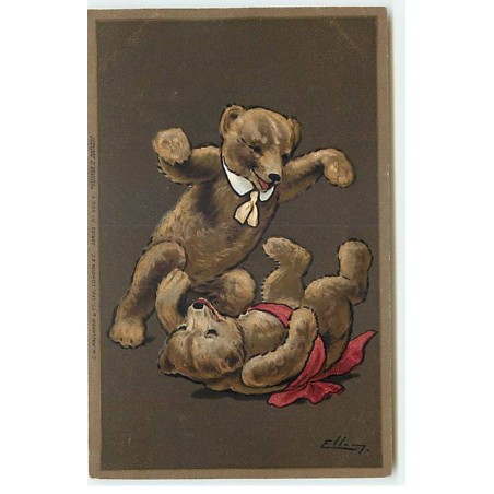 n°18458 - Ellam - Deux ours en peluche jouant - Teddy Bear