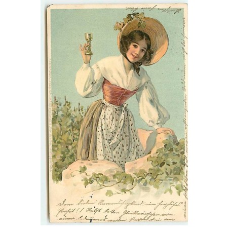 n°18494 - Jeune femme tenant un verre - MSM