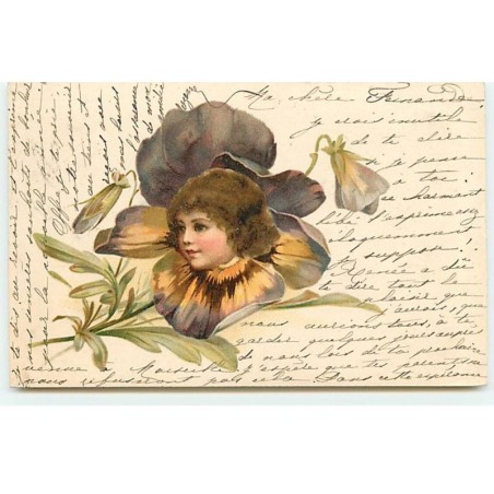 n°18516 - Portrait d'une jeune fille au milieu d'une pensée - surréalisme