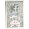 n°18520 - M.J.S. - Art Nouveau - 1905 Bonne Année - Jeune Femme - Grand Bazar