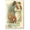 n°18526 - Herzlichen Glückwunsch zum Neuen Jahr - Enfants et bonhomme de neige