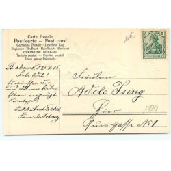n°18549 - Carte Gaufrée - Ein Fröhes Weihnachtsfest - Anges assis sur une branche de sapin