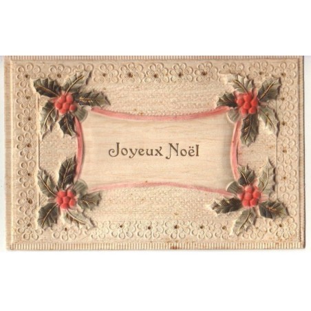 n°18552 - Carte en relief - Joyeux Noël - Houx
