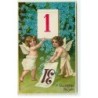 n°18578 - Glückliches Neujahr - Anges effeuillant un éphéméride