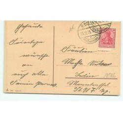 n°18586 - Gesegnete Weihnachten - Ange tenant un lettre près d'un oiseau assis sur une branche de sapin