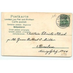 n°18598 - Carte Gaufrée - Chatte portant un chapeau - chat